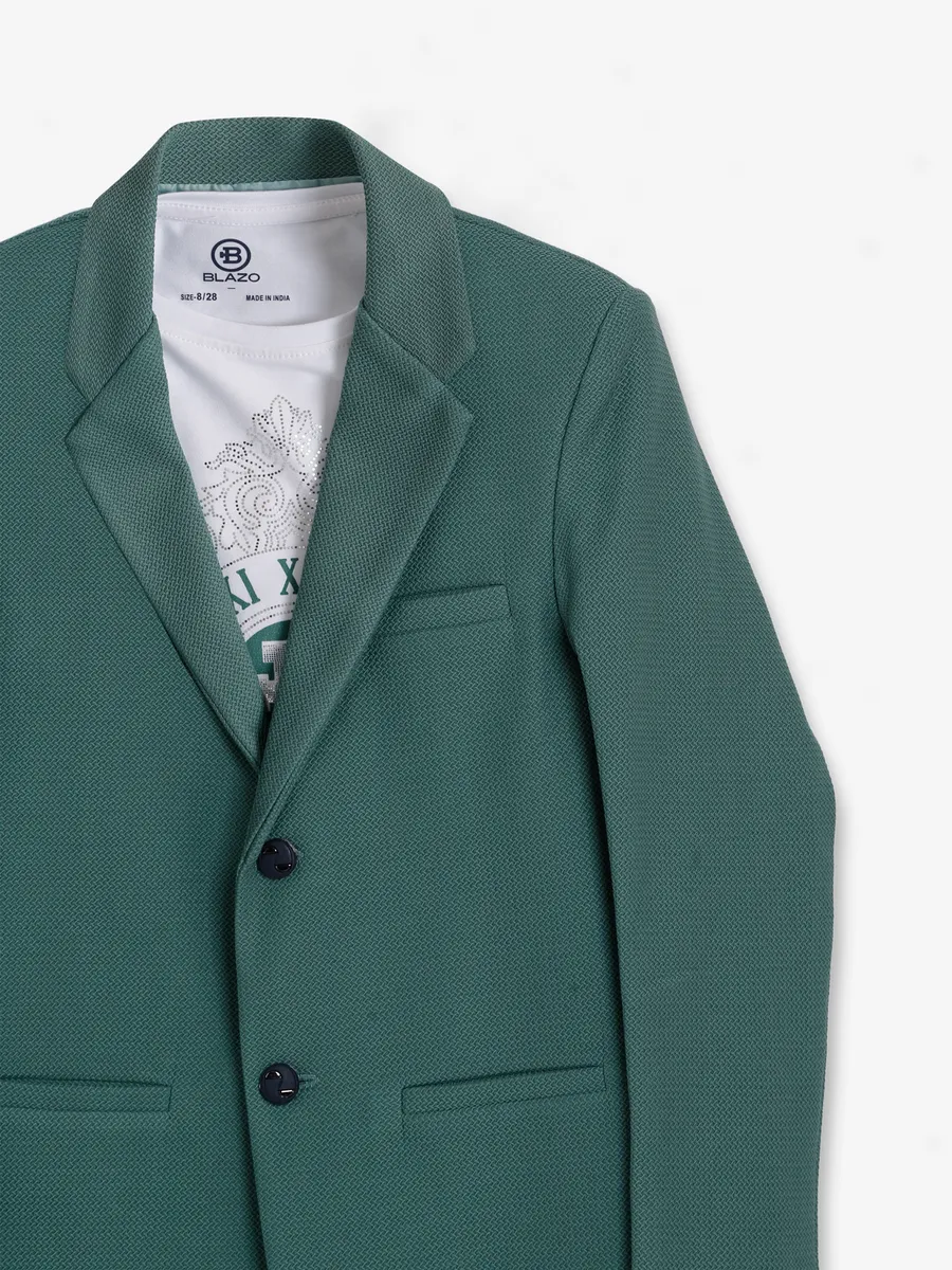 Classic rama green texture blazer