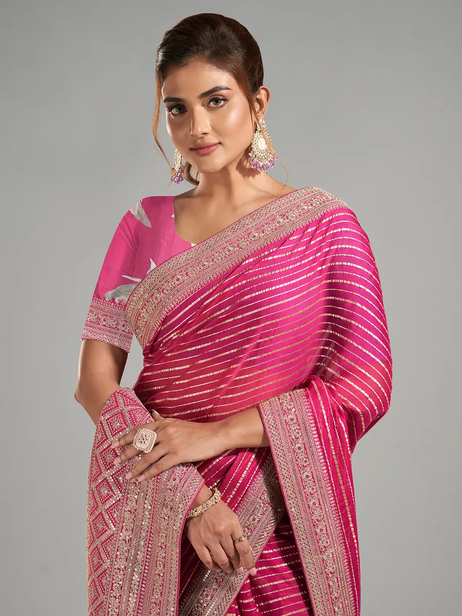 Classic rani georgette saree for festive