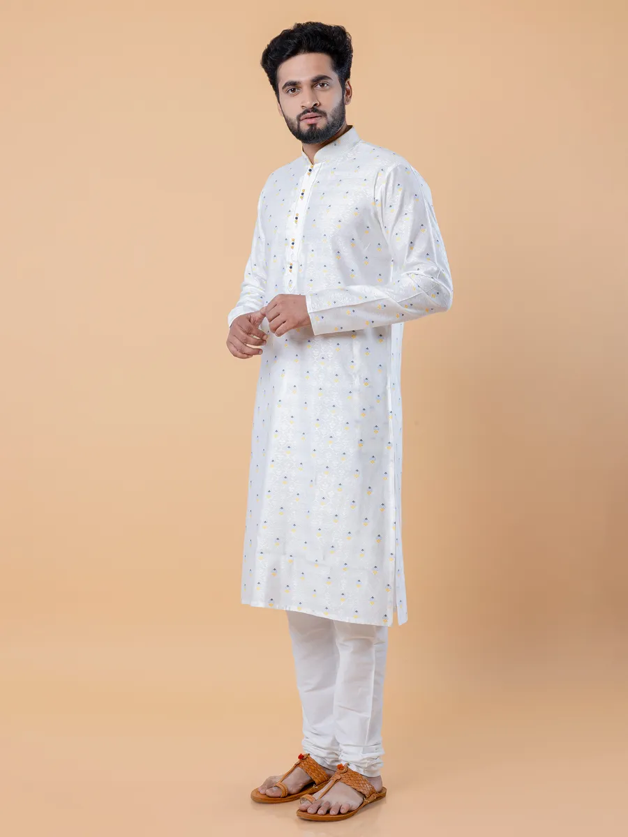 Classic white cotton kurta suit