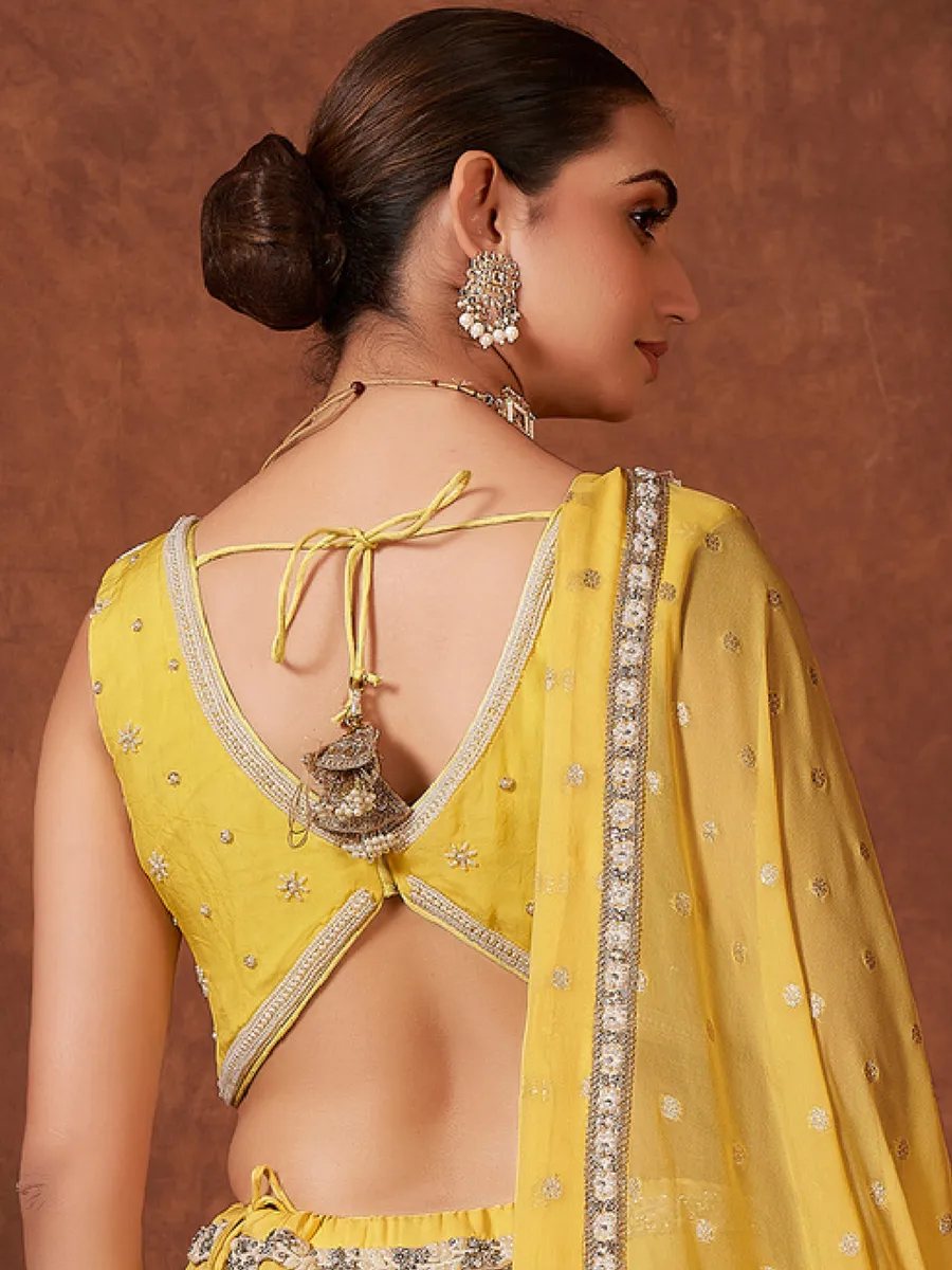 Classic yellow georgette lehenga choli