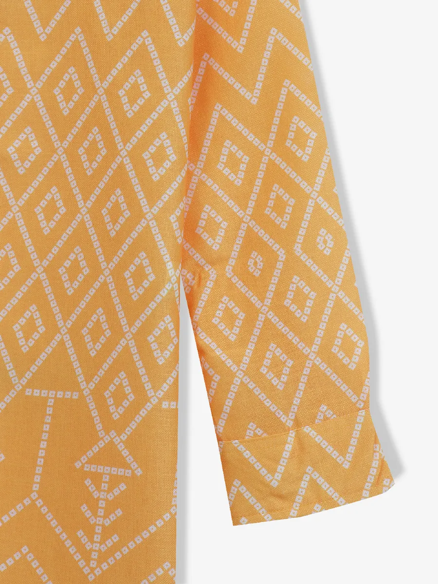 Classic yellow printed kurta