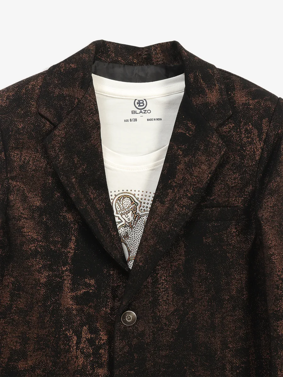 Classy dark brown terry rayon blazer
