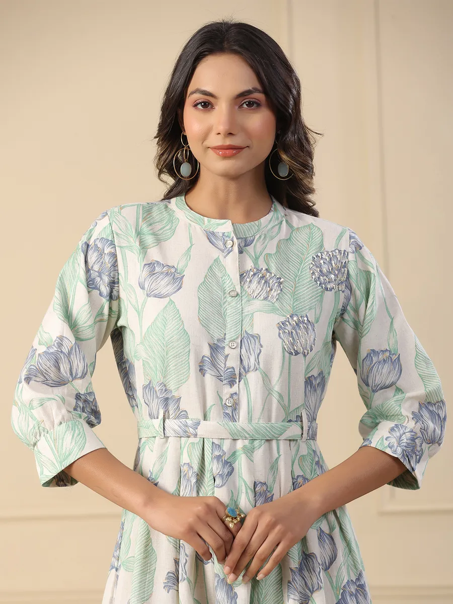 Classy light green printed kurti