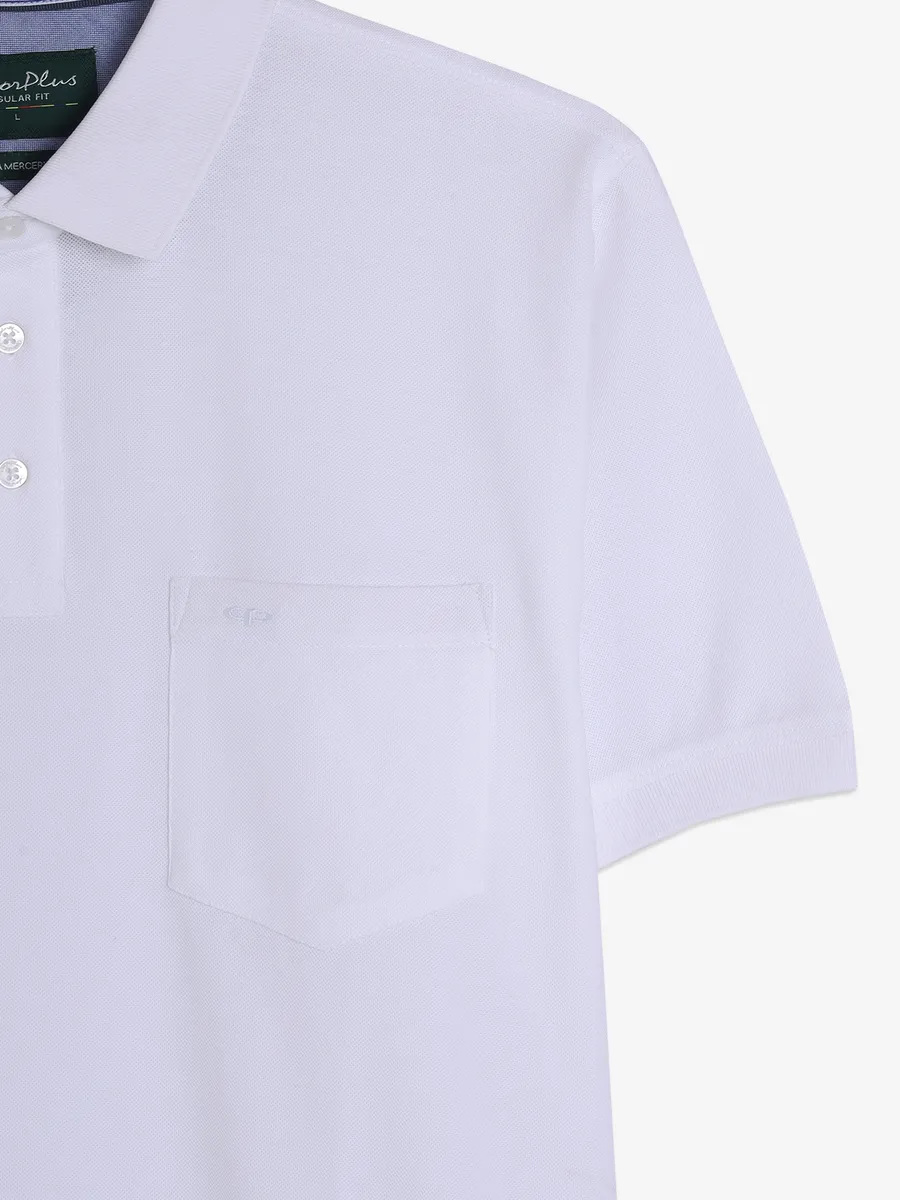 COLORPLUS plain white polo t-shirt