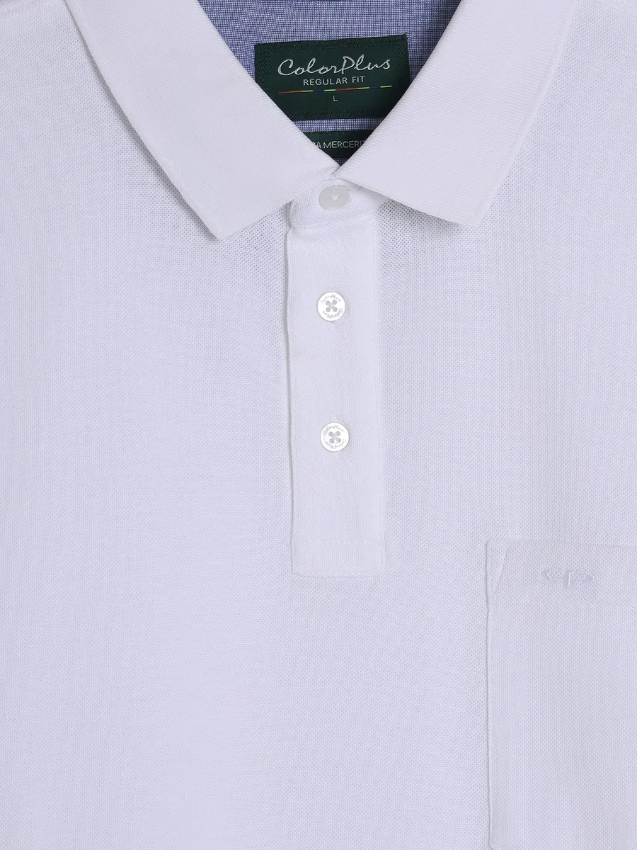 COLORPLUS plain white polo t-shirt