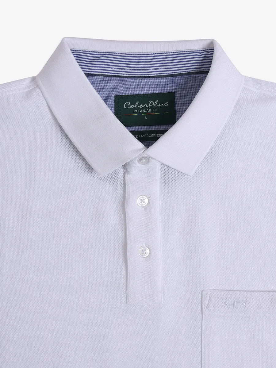 COLORPLUS plain white polo t-shirt