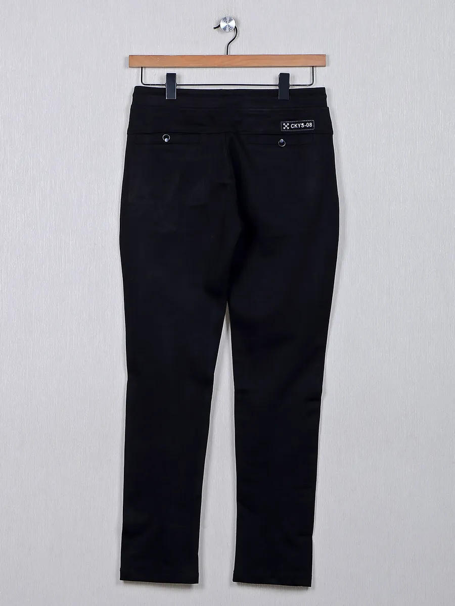 Cookyss black cotton track pant for men