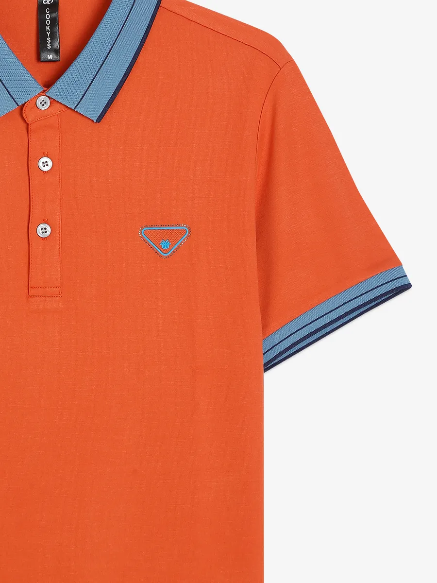 Cookyss cotton orange plain t shirt