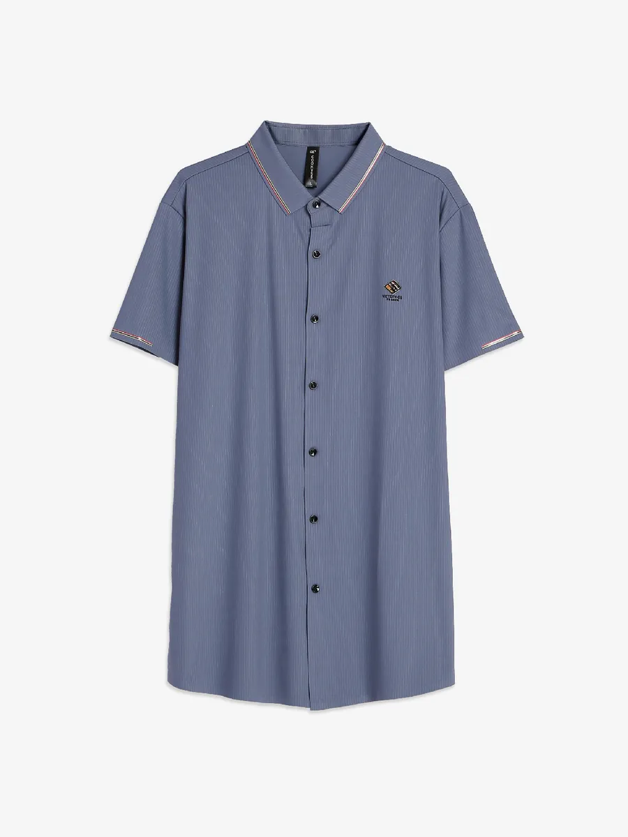 Cookyss cotton stripe blue shirt