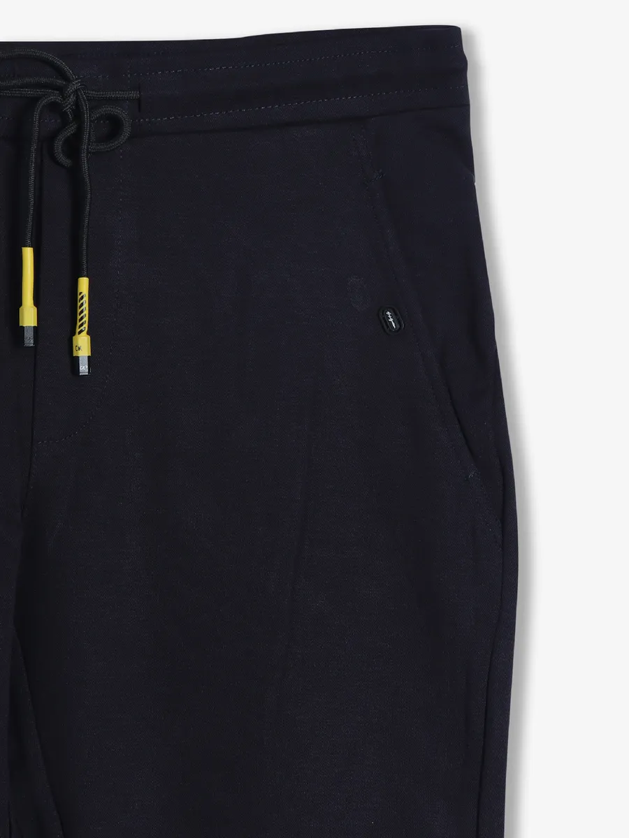 Cookyss navy plain cotton track pant