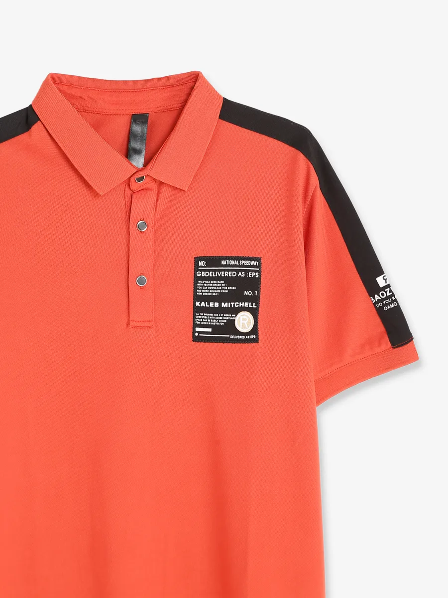 Cookyss orange cotton polo t shirt