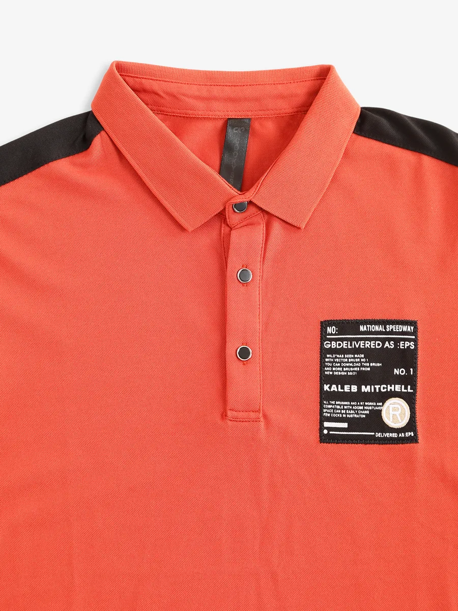 Cookyss orange cotton polo t shirt