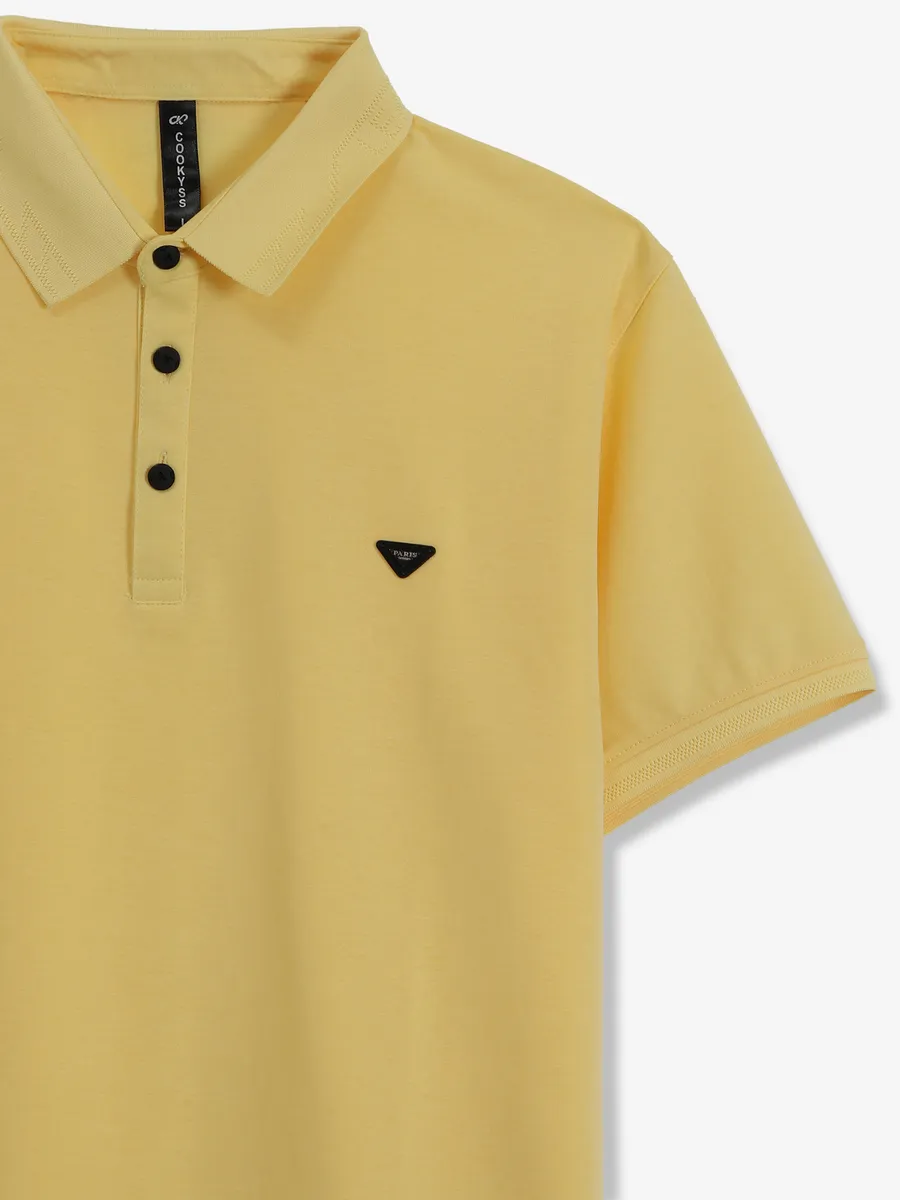 COOKYSS palin yellow cotton t-shirt