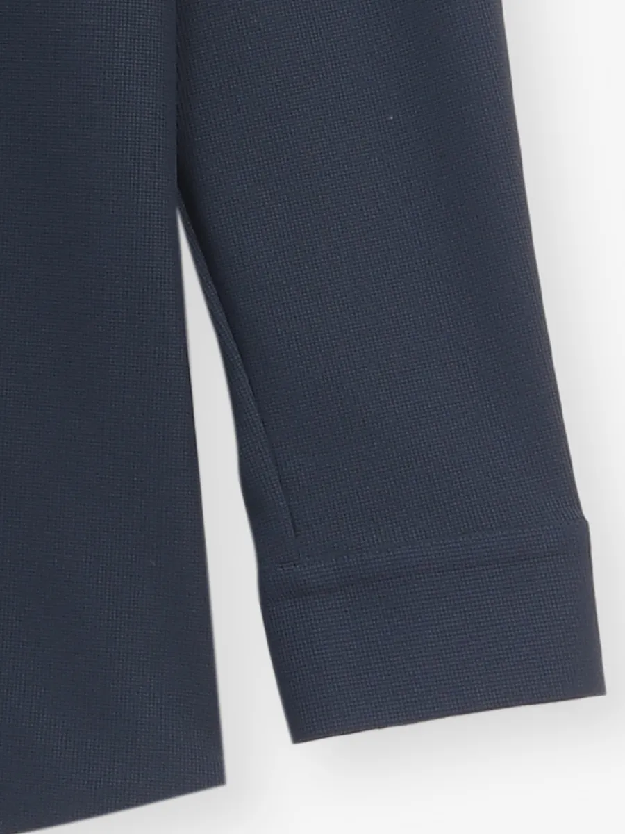 COOKYSS plain navy cotton shirt
