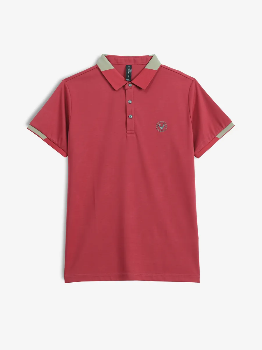 COOKYSS red cotton plain t-shirt