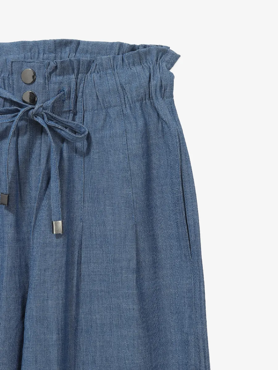 COOL blue cotton solid pant