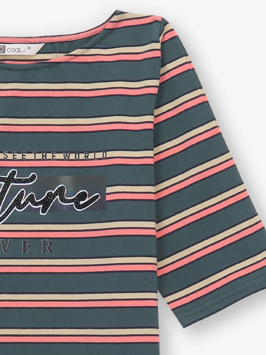 COOL dark grey stripe silk top