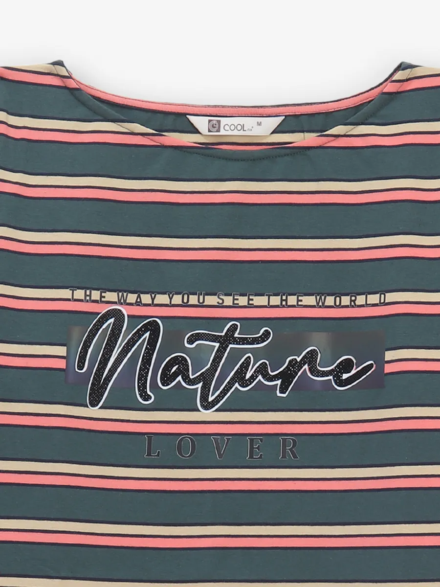 COOL dark grey stripe silk top