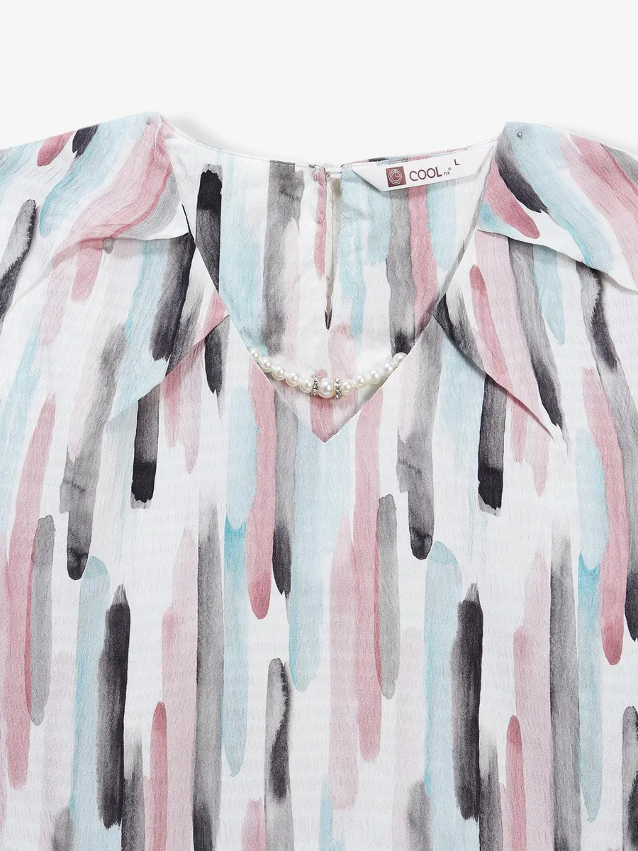 COOL off-white printed top