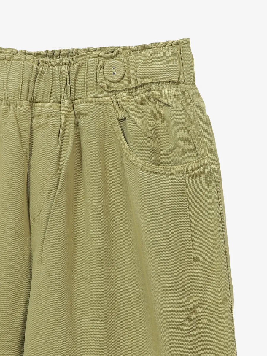 COOL olive solid cotton pant