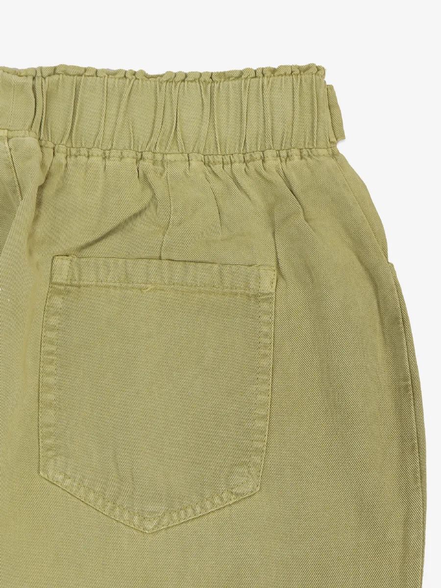 COOL olive solid cotton pant