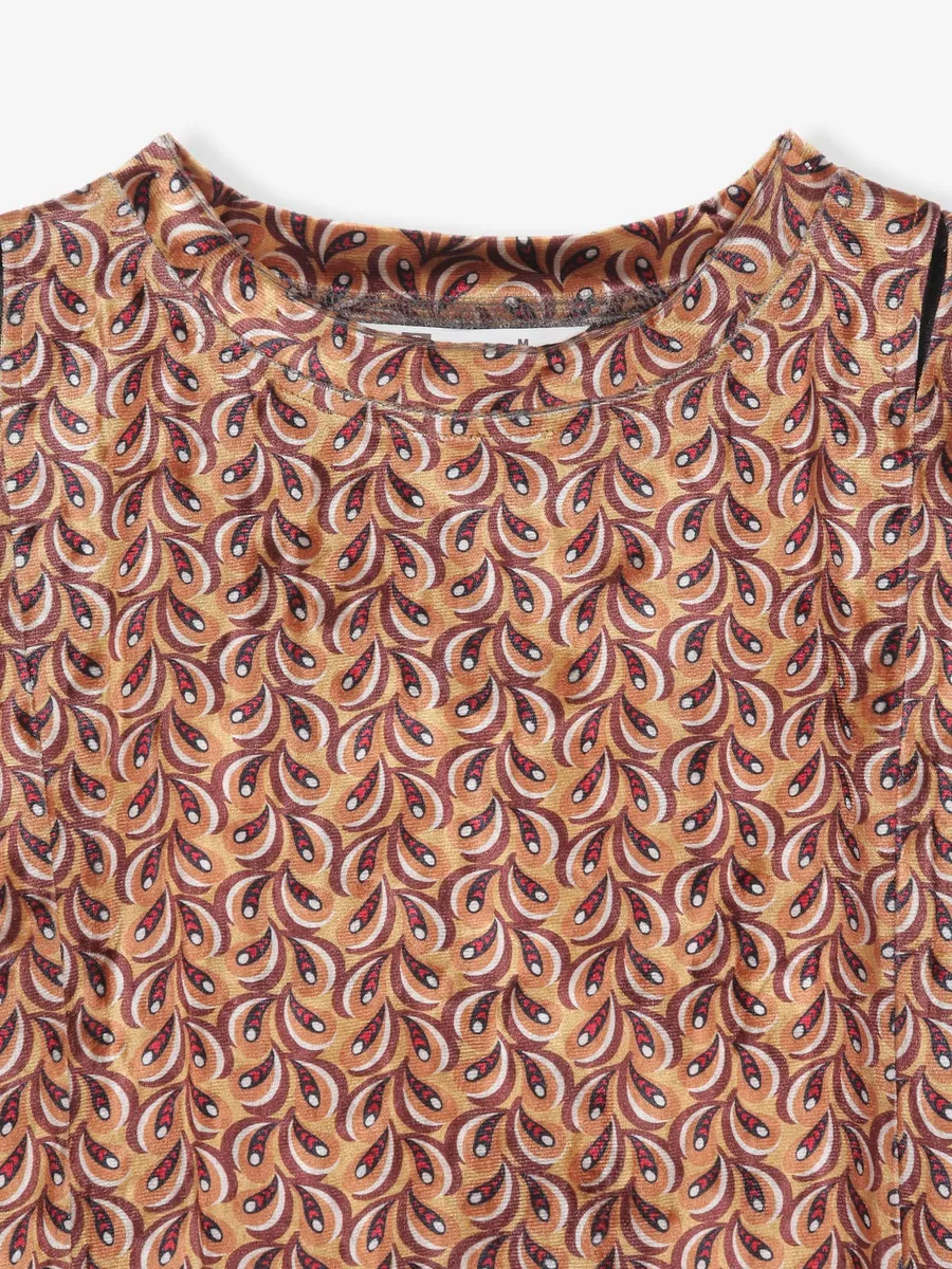 COOL printed brown silk top