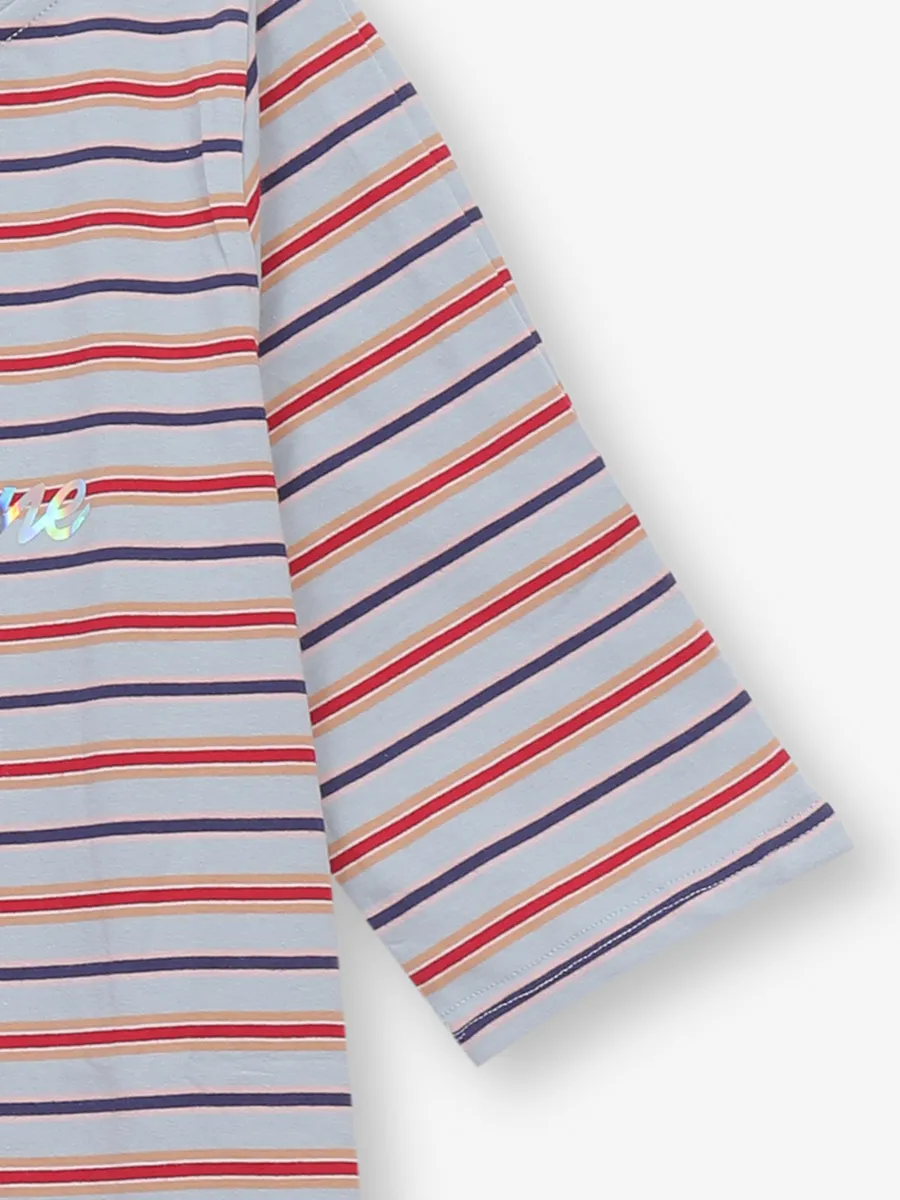 COOL stripe light grey silk top