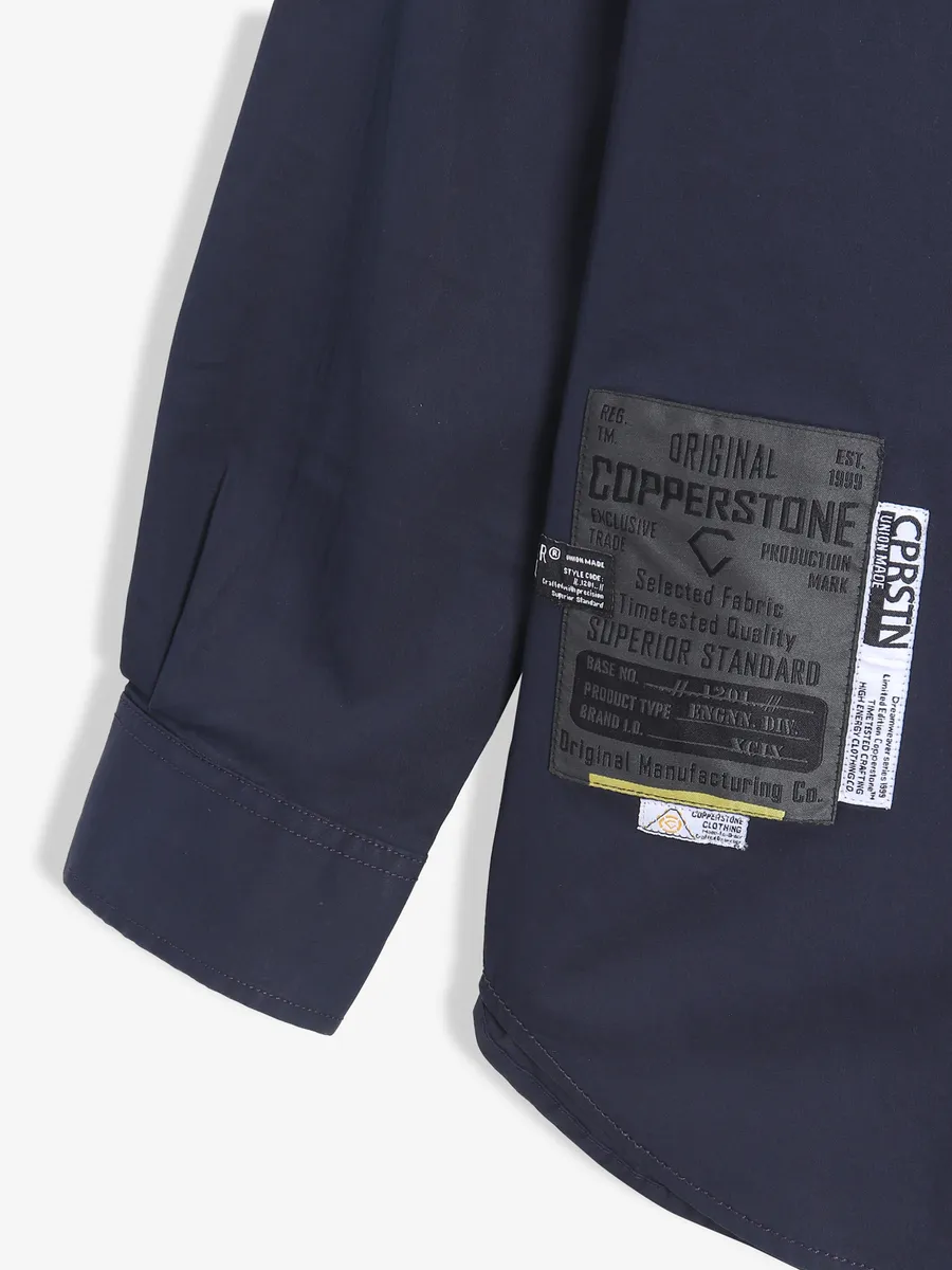 COPPER STONE navy cotton shirt