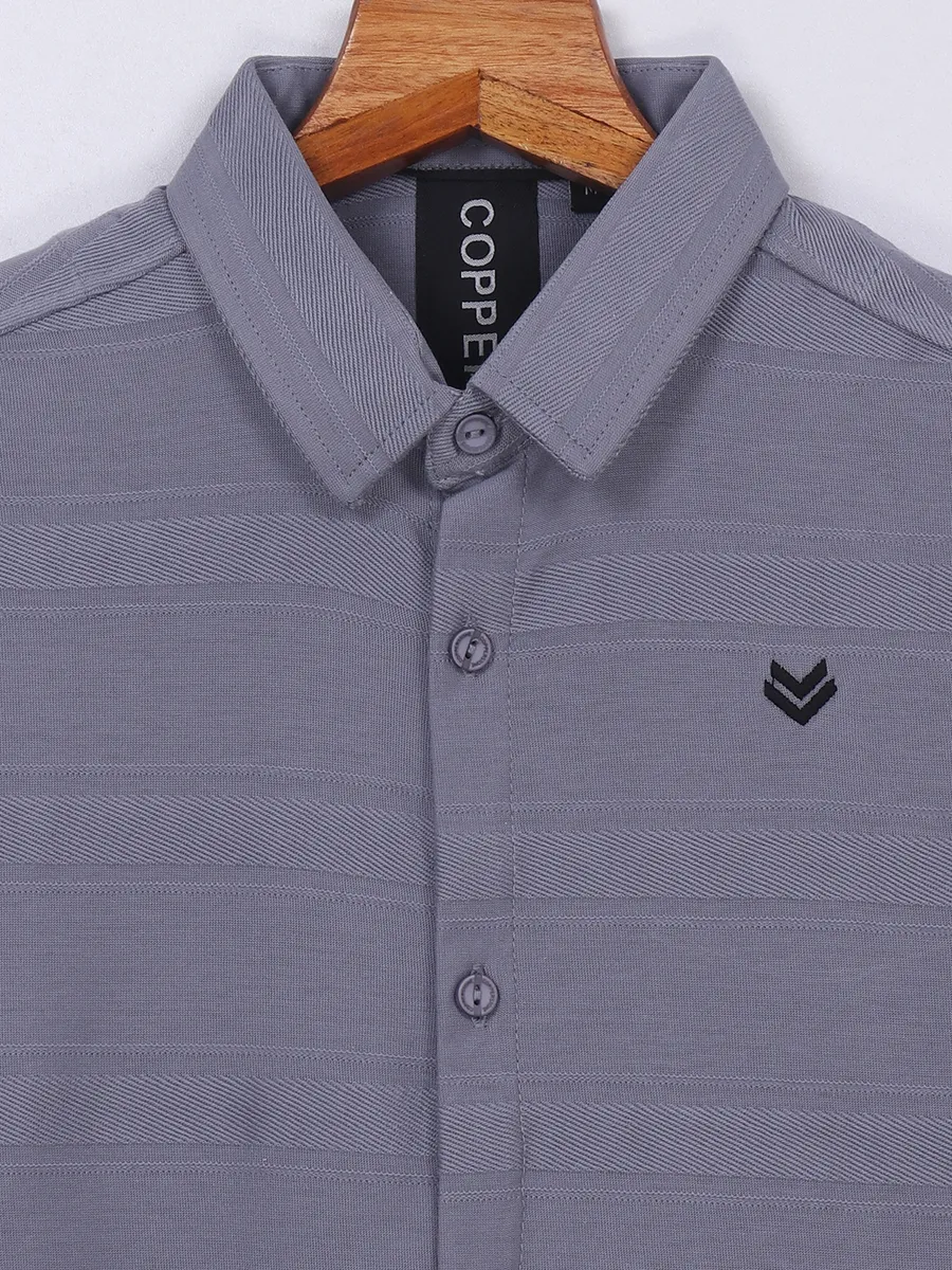 Copperstone grey cotton casual shirt