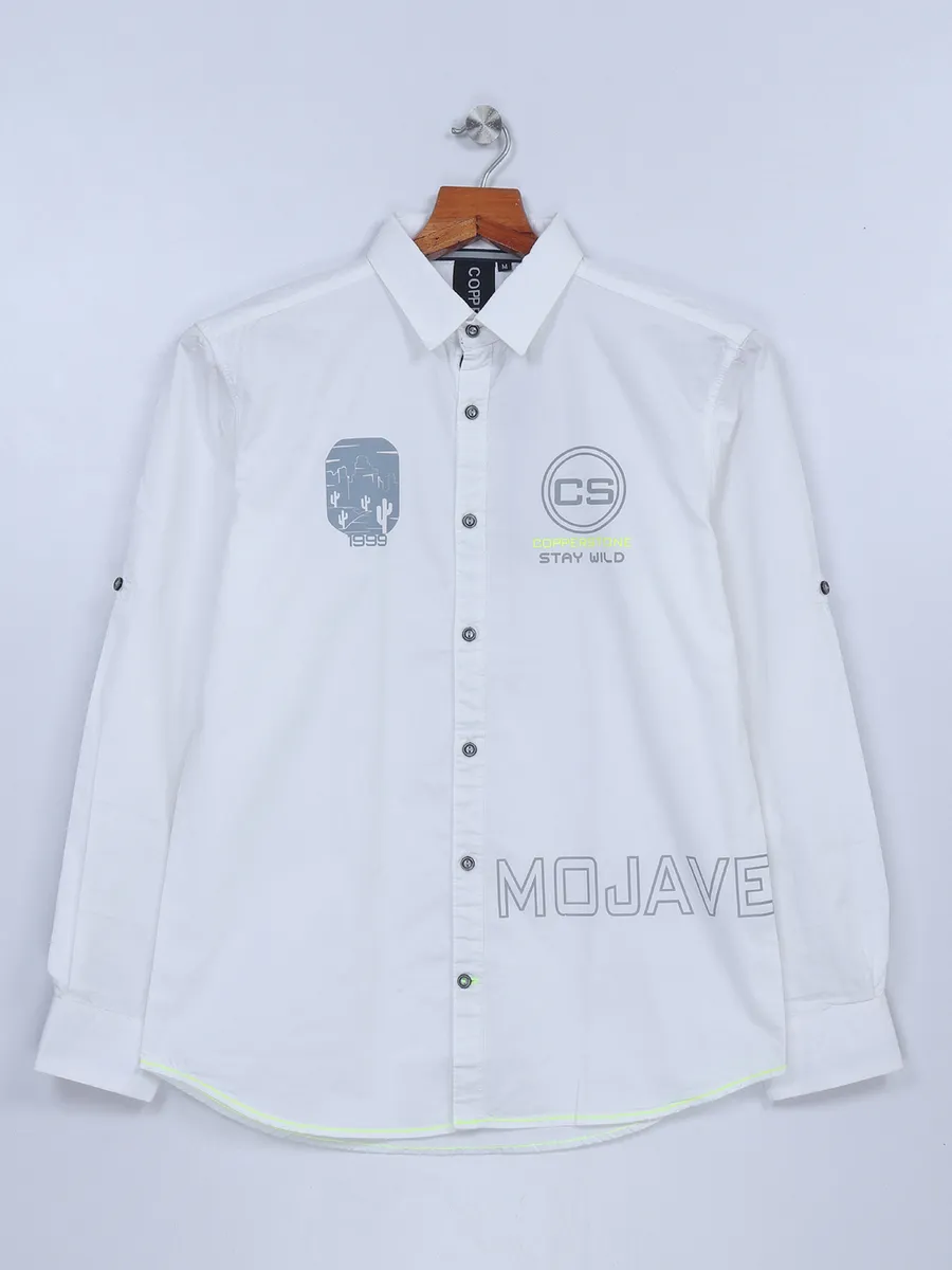 Copperstone printed shirt in white