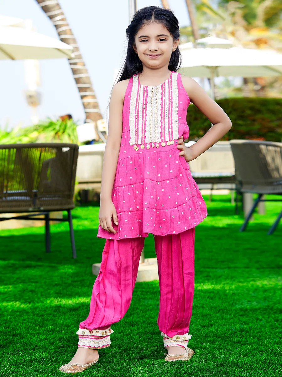 White & Magenta Solid Woolen Salwar (Pack of 2) main image 0