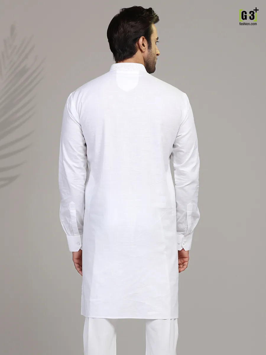 Cotton white kurta for mens