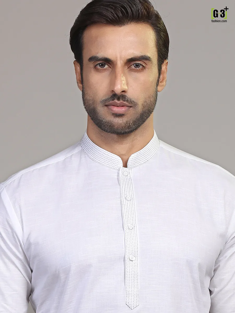 Cotton white kurta for mens