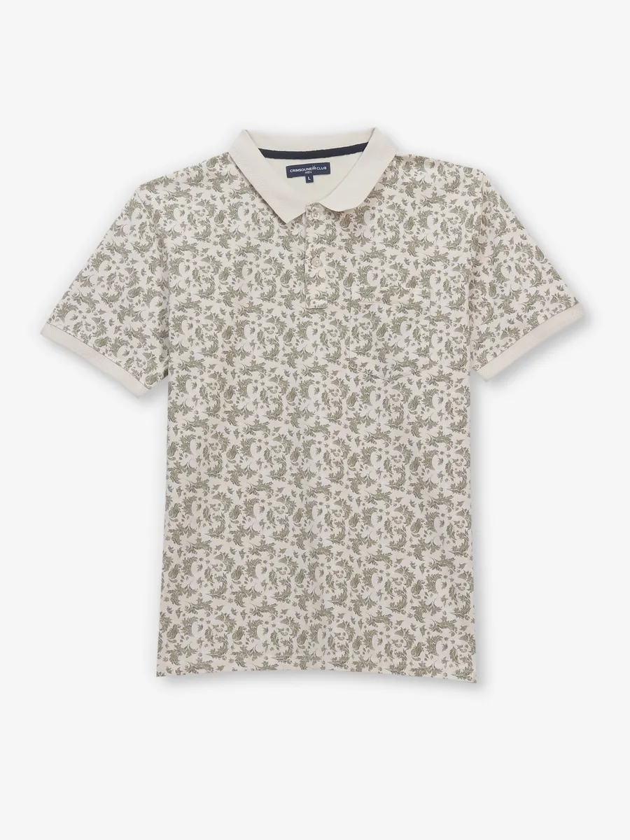 CRIMSONE CLUB cream printed cotton t-shirt