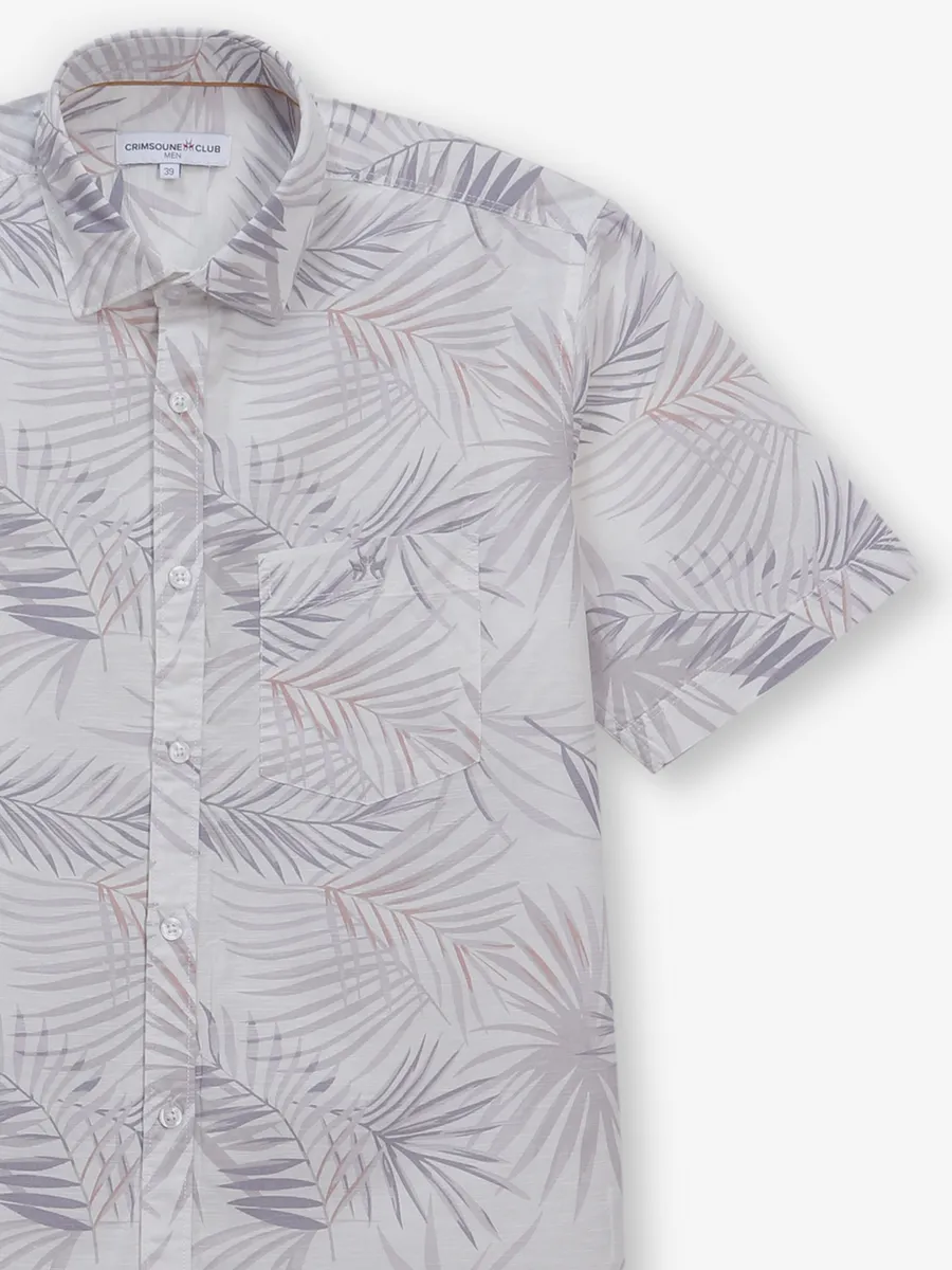 CRIMSONE CLUB grey printed cotton shirt