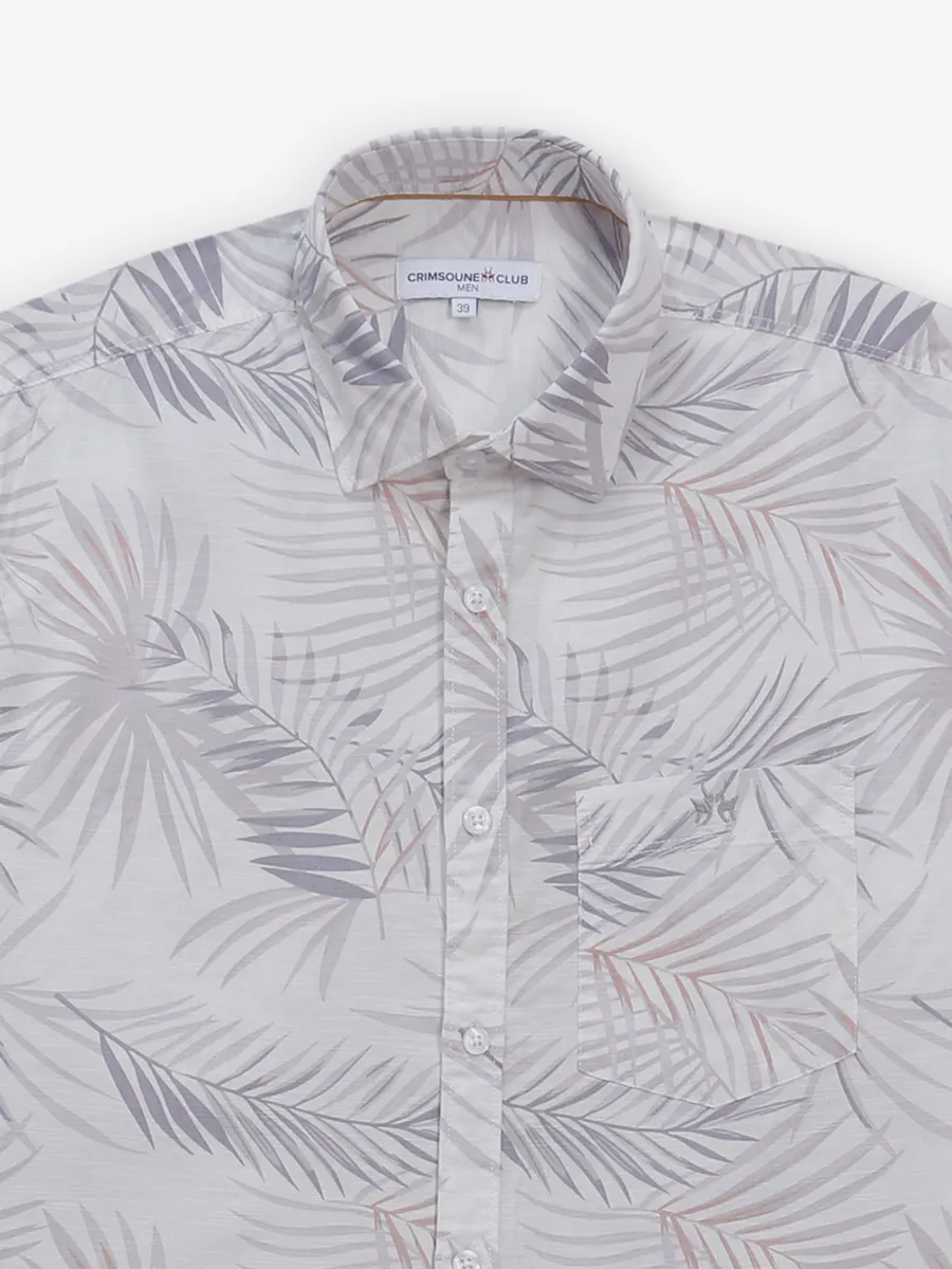 CRIMSONE CLUB grey printed cotton shirt