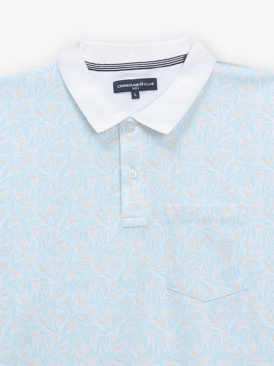 CRIMSONE CLUB white and aqua cotton t-shirt