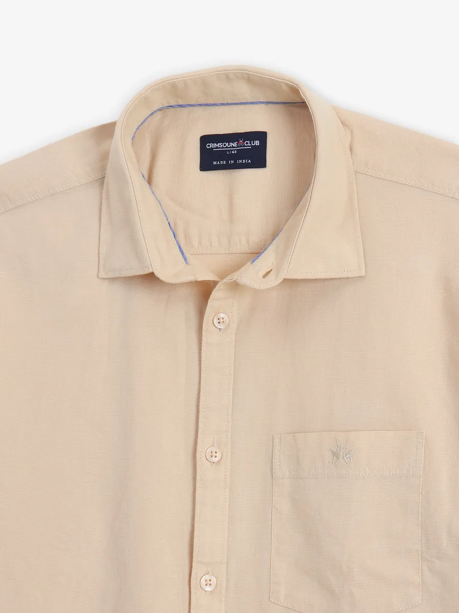 CRIMSOUNE CLUB beige casual cotton shirt