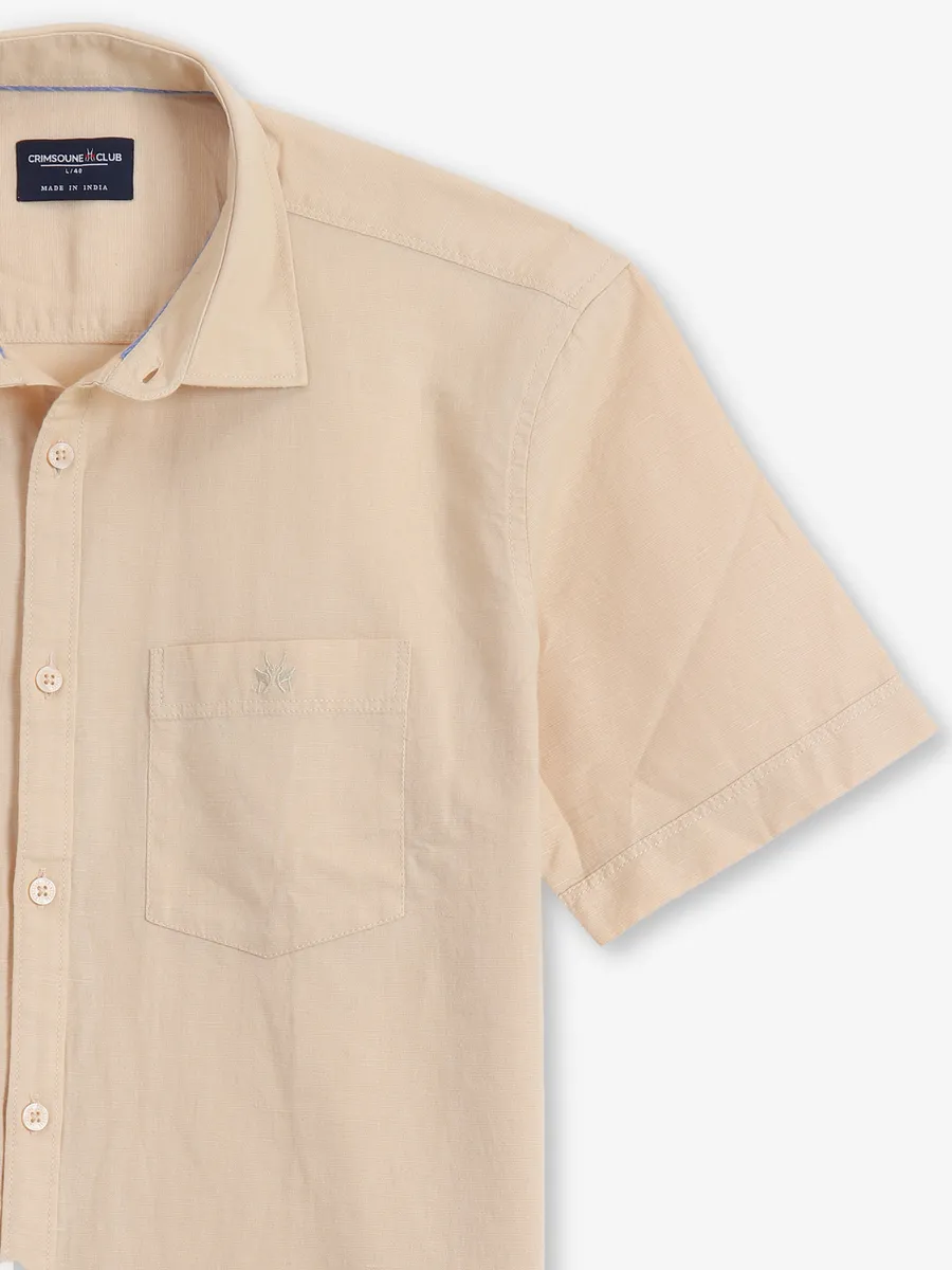 CRIMSOUNE CLUB beige casual cotton shirt