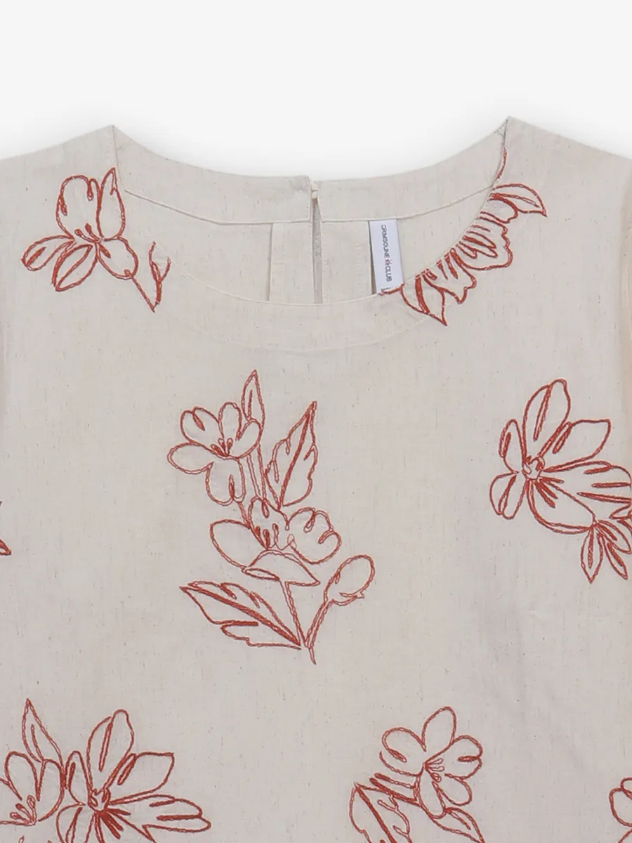 CRIMSOUNE CLUB beige cotton crop top