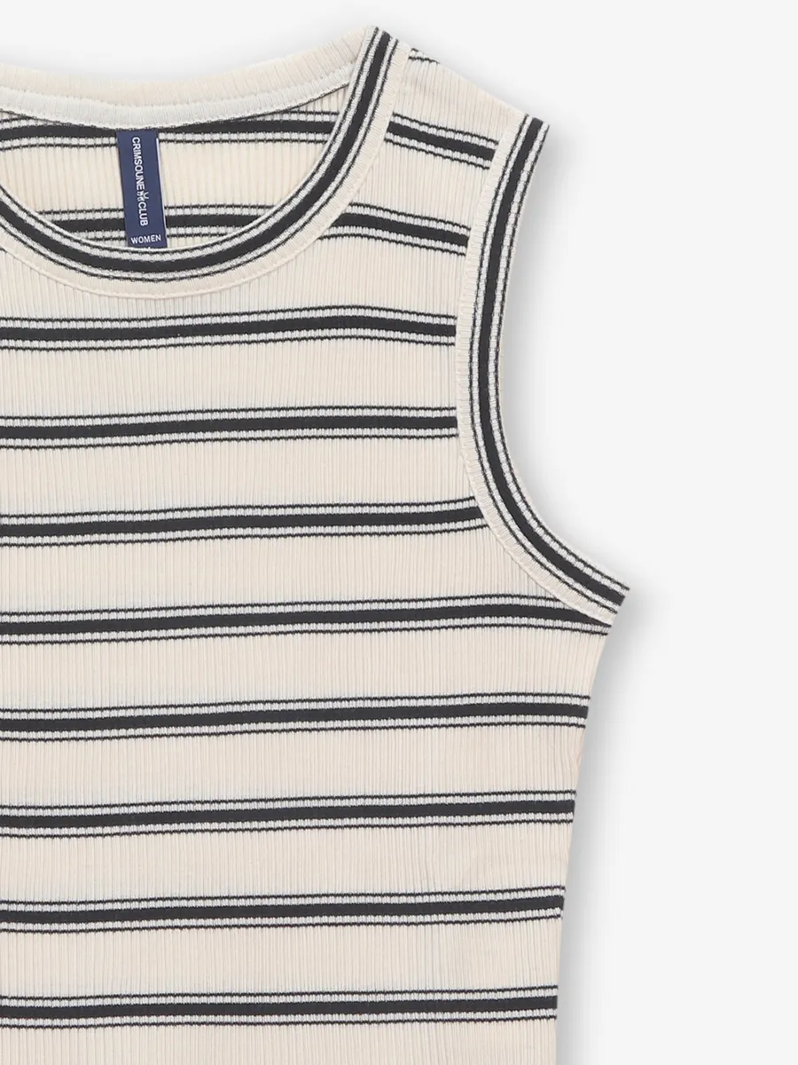 CRIMSOUNE CLUB beige knitted top