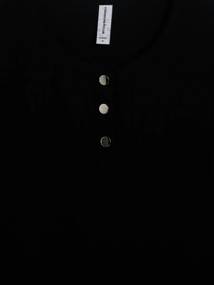 Crimsoune Club black plain cotton top