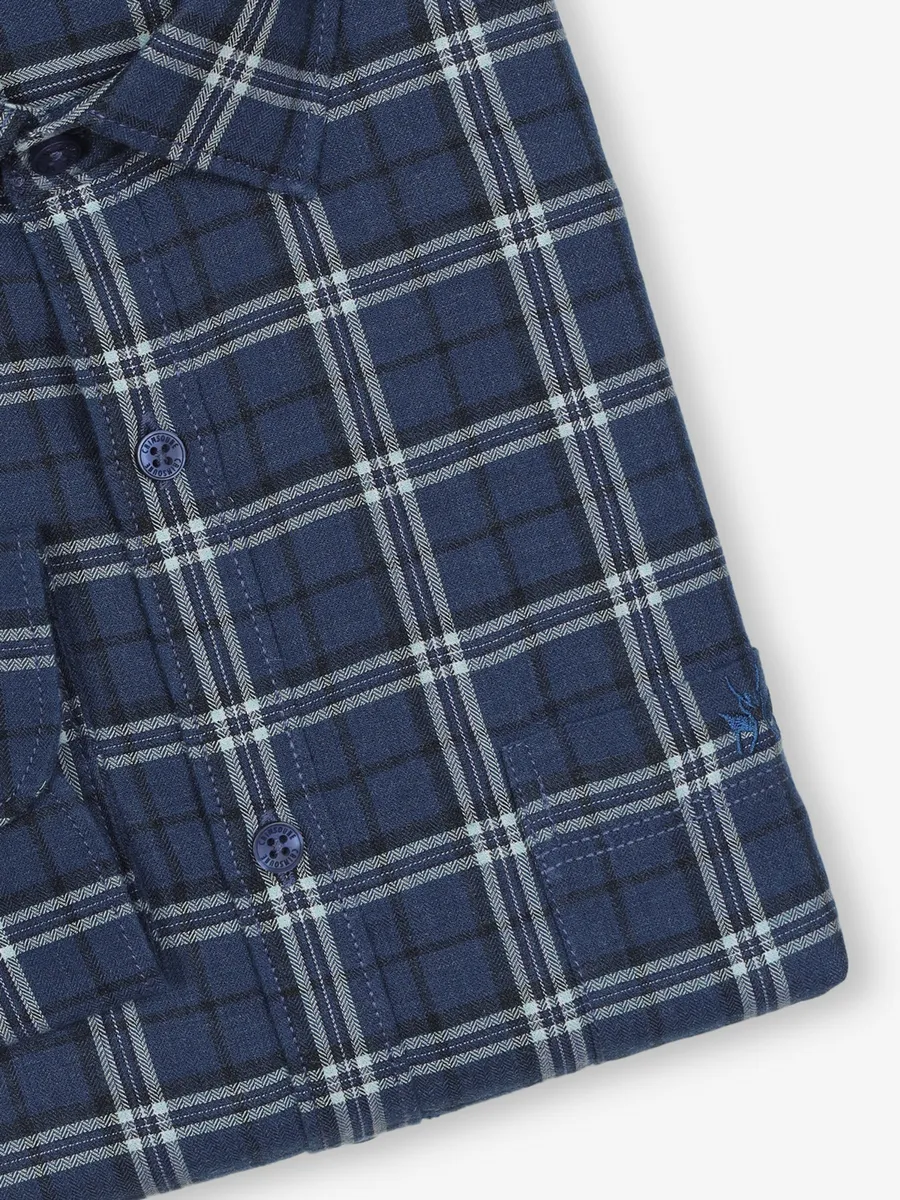 CRIMSOUNE CLUB blue checks shirt