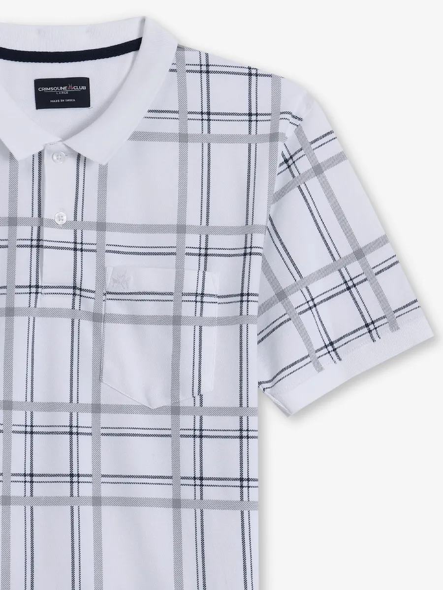 CRIMSOUNE CLUB checks white t-shirt