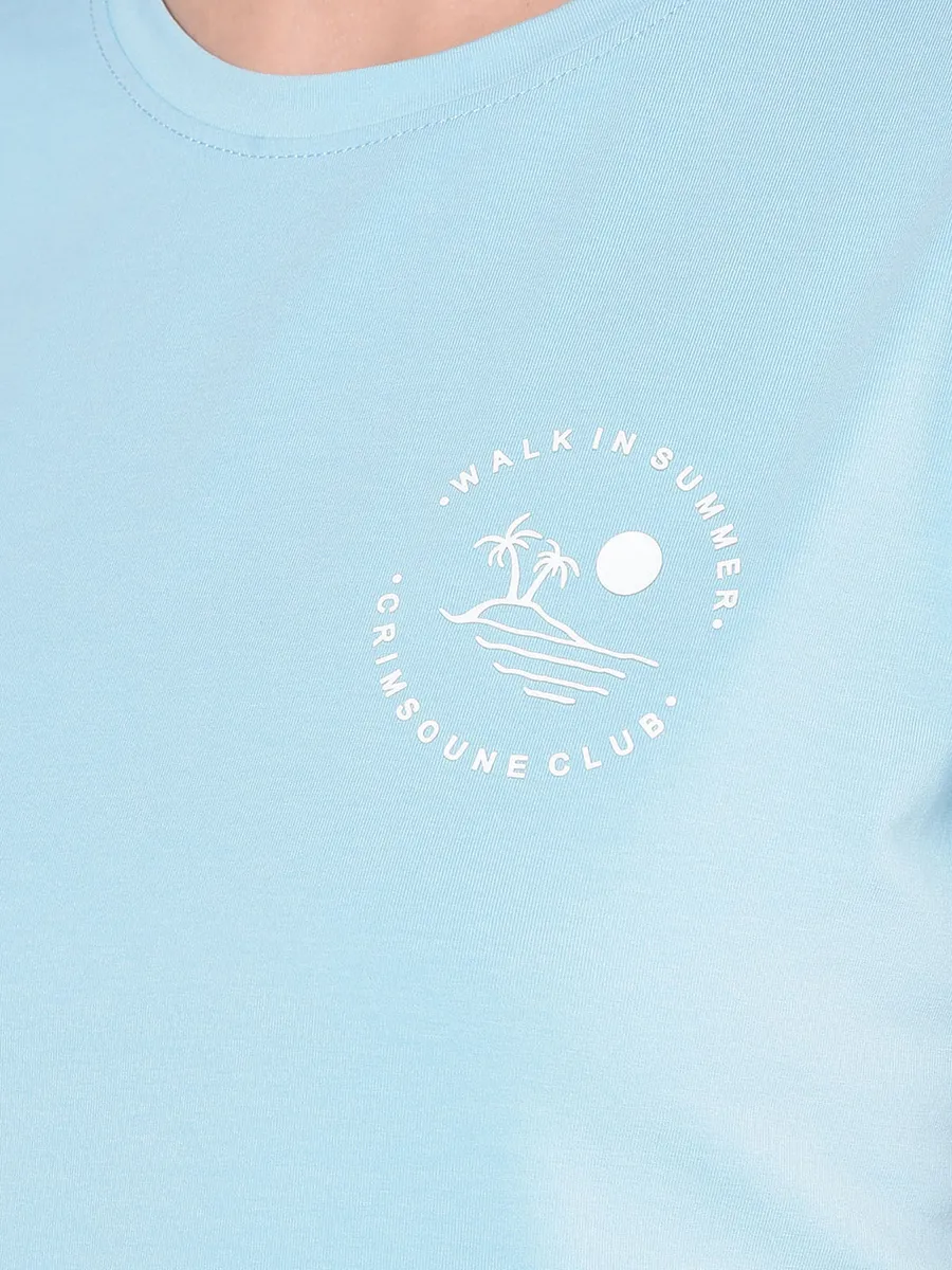 CRIMSOUNE CLUB cotton sky blue t-shirt