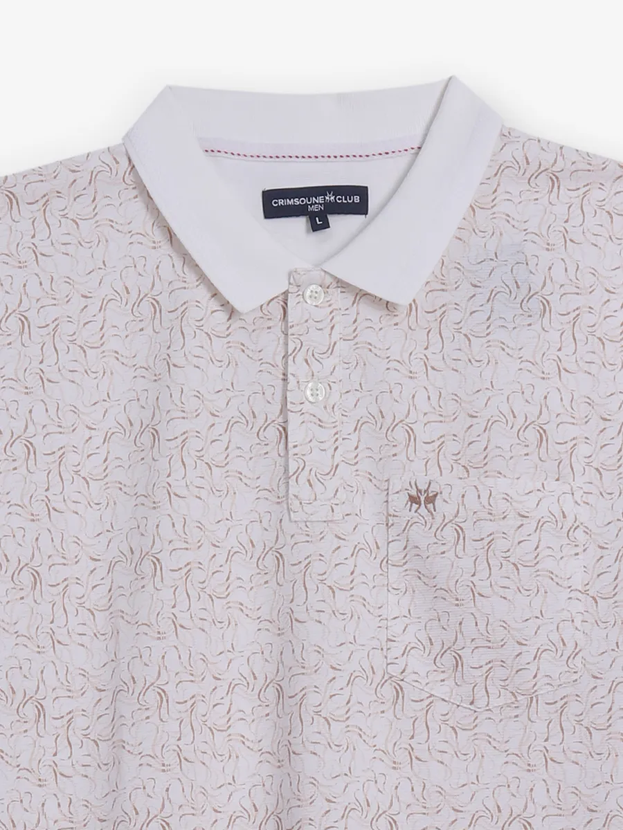 CRIMSOUNE CLUB cream cotton t-shirt for men