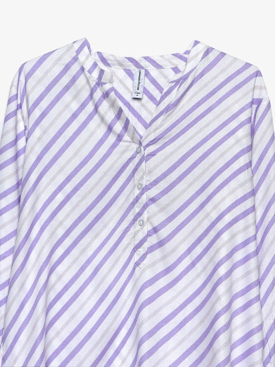 Crimsoune Club lavender stripe tunic top