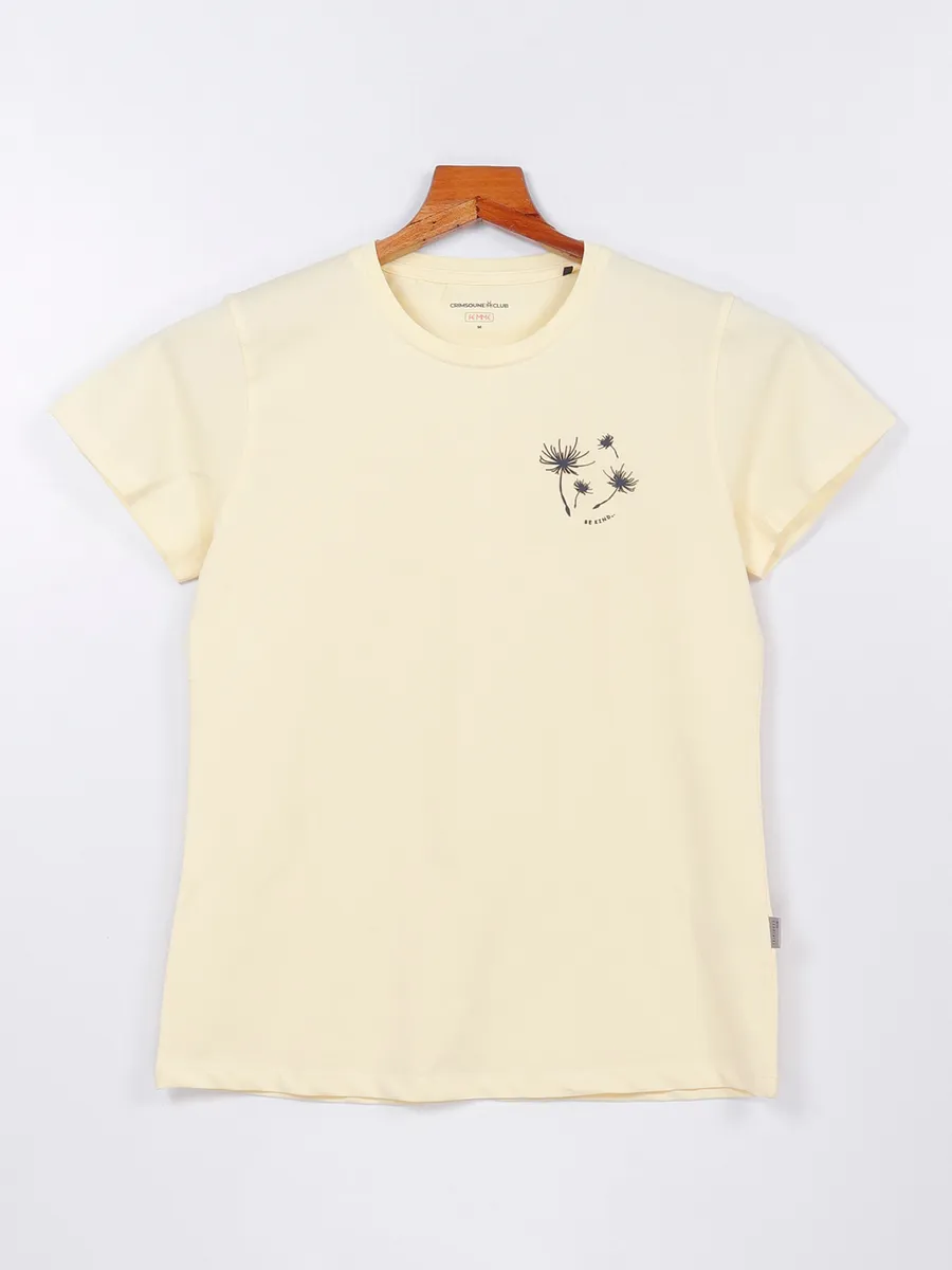 Crimsoune Club light yellow cotton t shirt