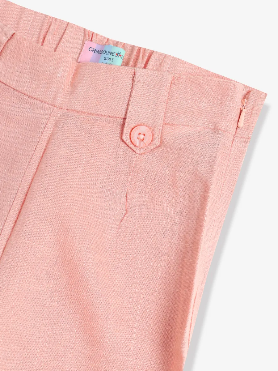 CRIMSOUNE CLUB peach plain cotton pant