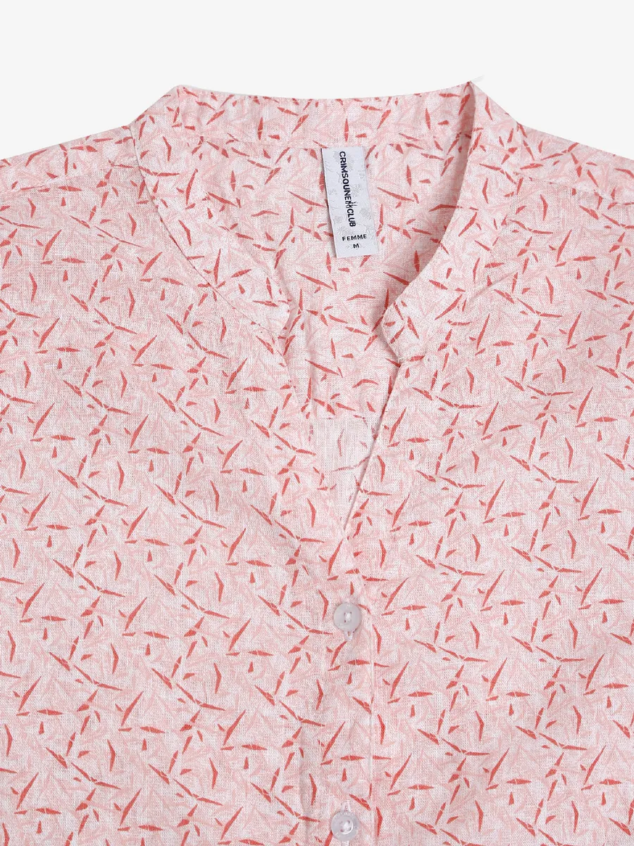 Crimsoune Club peach printed shirt